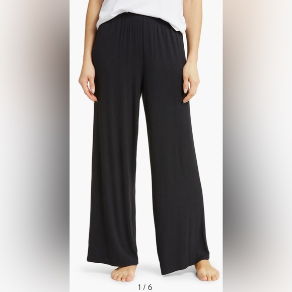 Nordstrom Black Ribbed Tranquility Lounge Pants Size Medium NWT - Picture 1 of 15